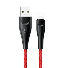 USAMS Kabel pleciony U41 lightning 1m 2A czerwony|red SJ391USB02 (US-SJ391) Fast Charge цена и информация | Кабели для телефонов | kaup24.ee