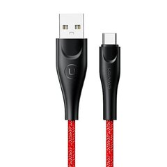 USAMS Kabel pleciony U41 USB-C 3m 2A czerwony|red SJ398USB02 (US-SJ398) Fast Charge цена и информация | Кабели для телефонов | kaup24.ee