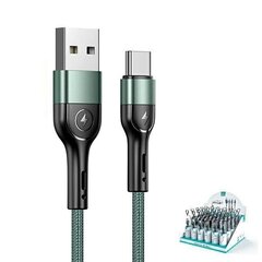 USAMS Kabel pleciony U55 2A USB-C 1szt. for set U55 zielony|green 1m SJ449USBSG02 (US-SJ449) цена и информация | Кабели для телефонов | kaup24.ee