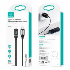 USAMS Kabel pleciony U78 USB-C na Lightning LED 1.2m 20W PD Fast Charge czarny|black SJ545USB01 (US-SJ545) цена и информация | Кабели для телефонов | kaup24.ee