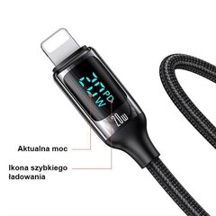 USAMS Kabel pleciony U78 USB-C na Lightning LED 1.2m 20W PD Fast Charge czarny|black SJ545USB01 (US-SJ545) цена и информация | Кабели для телефонов | kaup24.ee