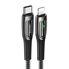 USAMS Kabel pleciony USB-C na Lightning Smart Power-off 20W PD Cable 1.2m czarny|black SJ518USB01 (US-SJ518) цена и информация | Кабели для телефонов | kaup24.ee