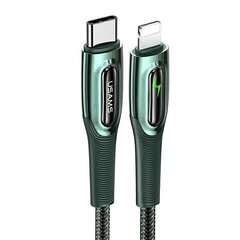 USAMS Kabel pleciony USB-C na Lightning Smart Power-off 20W PD Cable1.2m ciemny zielony|dark green SJ518USB02 (US-SJ518) цена и информация | Кабели для телефонов | kaup24.ee