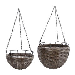 Подвесное кашпо WICKER 2шт D30xH27 / 60cм, D25xH15 / 58cм, тёмно-коричневый цена и информация | Вазоны | kaup24.ee