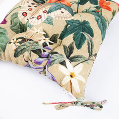 Подушка на стул AMAZONIA 40x40 см, цветочная бежевая цена и информация | Подушки, наволочки, чехлы | kaup24.ee