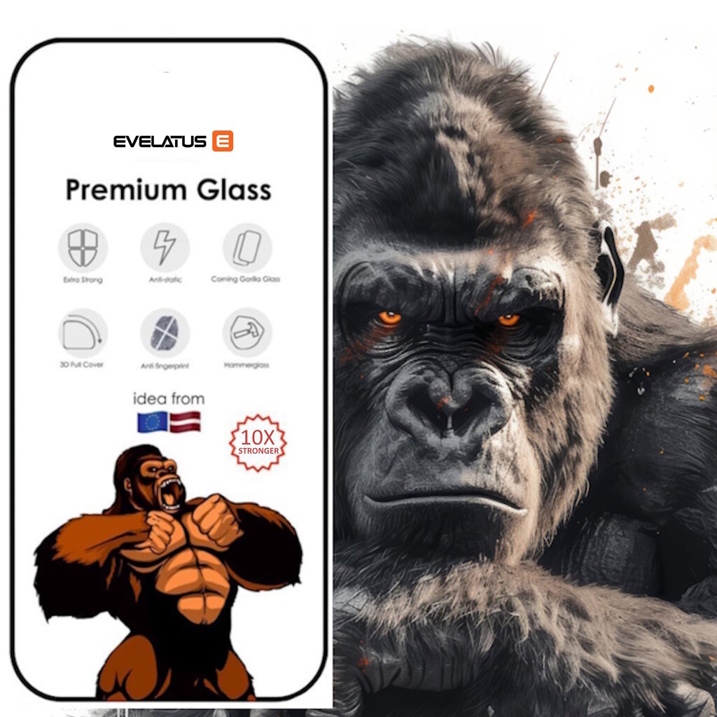 Evelatus Corning Gorilla Ultra 10x ülitugev 3D-klaas Apple iPhone 14 Pro Max hind ja info | Ekraani kaitsekiled | kaup24.ee