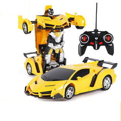 Kaugjuhitav trafoauto, kollane hind ja info | Poiste mänguasjad | kaup24.ee