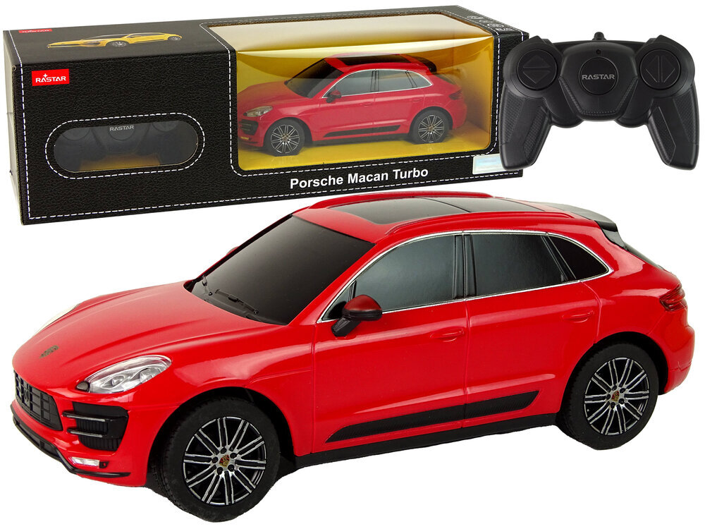 Kaugjuhitav auto Porsche Macan Turbo, 1:24, punane hind ja info | Poiste mänguasjad | kaup24.ee