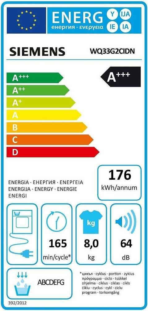 Siemens WQ33G2CIDN iQ500 hind ja info | Pesukuivatid | kaup24.ee