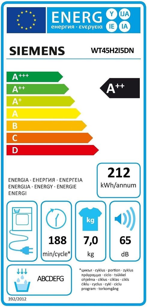 Siemens WT45H2I5DN hind ja info | Pesukuivatid | kaup24.ee