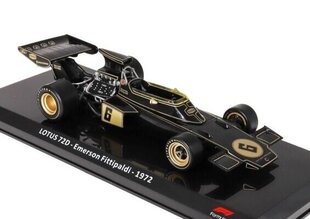 LOTUS 72D - Emerson Fittipaldi - 1972 World Champion HACHETTE 1:24 FOR026 hind ja info | Mudelautode kollektsioneerimine | kaup24.ee