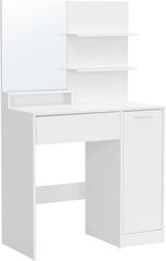 Косметический стол с полками и ящиком VASAGLE RDT119W01, белый цена и информация | Туалетные столики | kaup24.ee