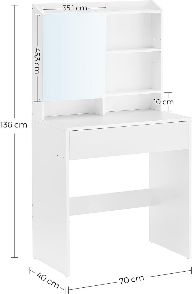 Tualettlaud Vasagle RDT118W01 hind ja info | Tualettlauad | kaup24.ee