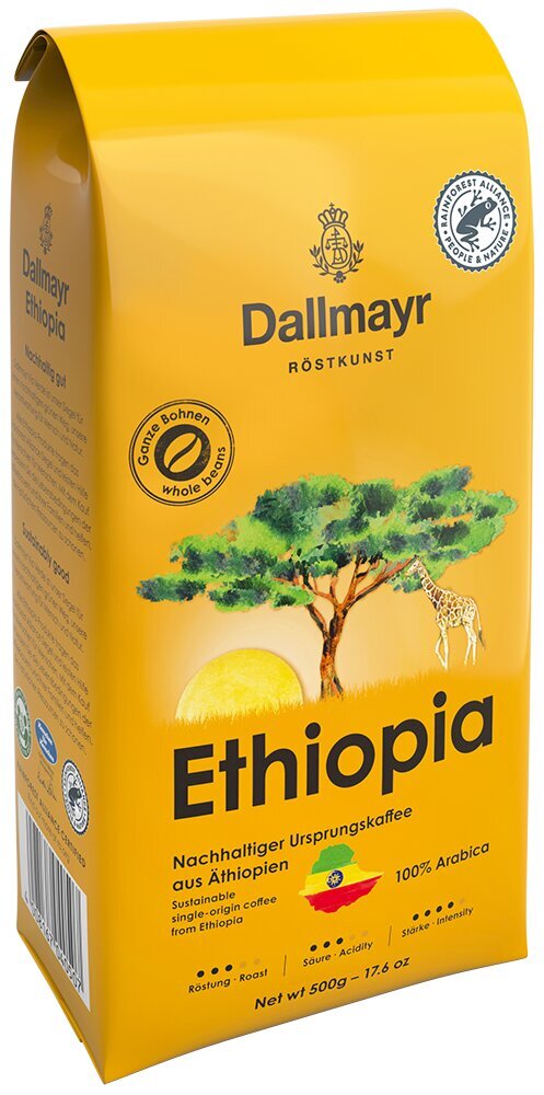 Dallmayr Ethiopia kohvioad, 0,5 kg цена и информация | Kohv, kakao | kaup24.ee