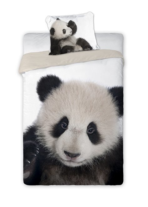 Laste voodipesukomplekt 3 D Wild Panda, 2-osaline цена и информация | Beebide ja laste voodipesu | kaup24.ee