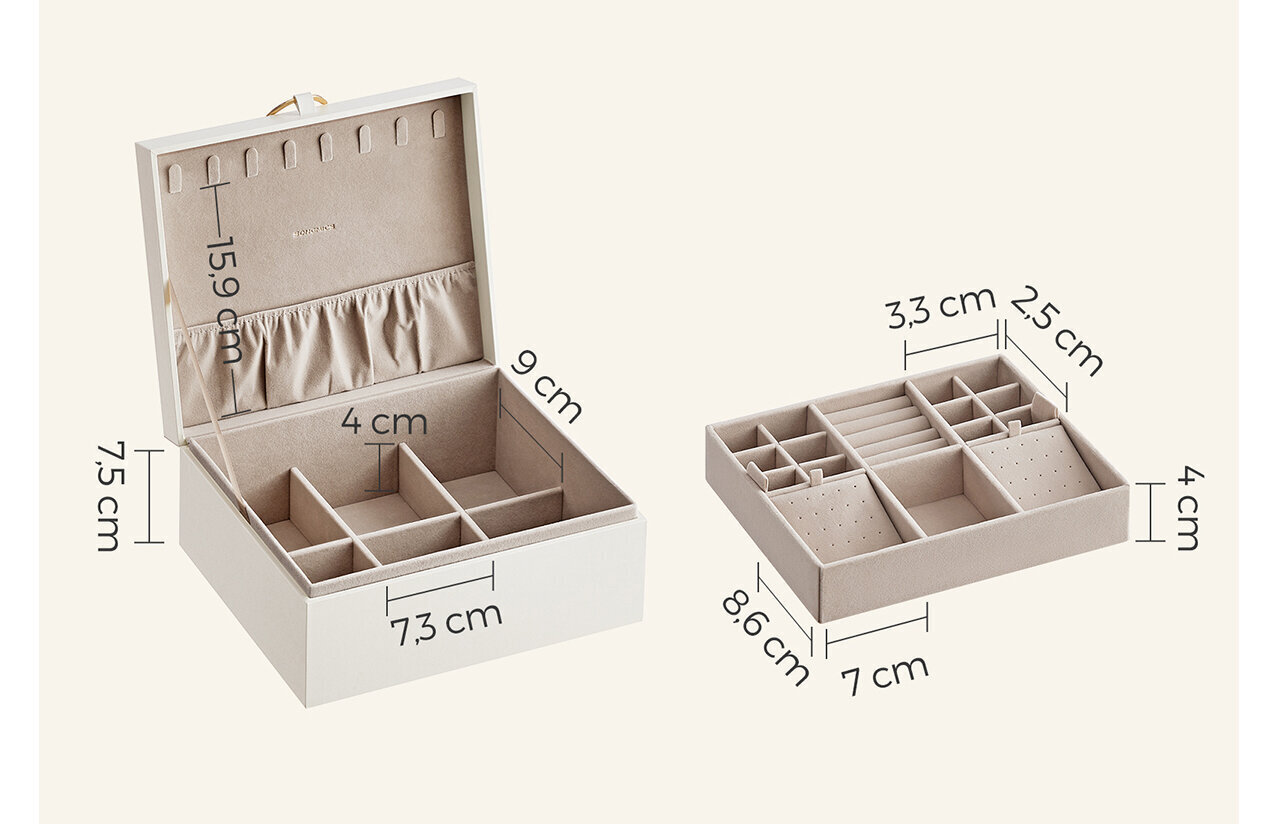 Ehtekarp, Songmics, 24 x 20.5 x 11cm, valge hind ja info | Sisustuselemendid | kaup24.ee