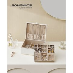 Шкатулка для драгоценностей Songmics, 24x20,5x11см, белый цена и информация | Детали интерьера | kaup24.ee