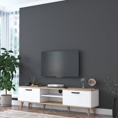 Подставка под телевизор Asir, 180x49x35 см, белый/коричневая цена и информация | Тумбы под телевизор | kaup24.ee