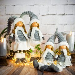 Dekoratiivne jõulunukk 15 x 10 x 62 cm valge hind ja info | Jõulukaunistused | kaup24.ee
