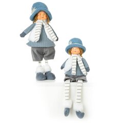 Декоративная новогодняя кукла 16 х 10 х 45 см синяя цена и информация | Рождественские украшения | kaup24.ee