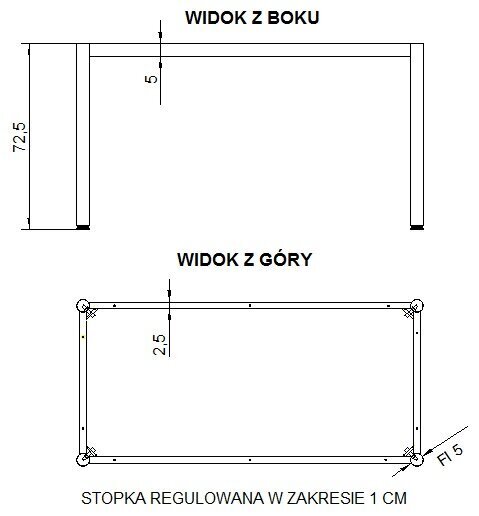 Lauaplaadi raam Stema Meble, 176x76 cm, hall hind ja info | Muud mööblitarvikud | kaup24.ee