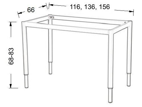 Reguleeritav lauaraam NY-A057/O - 156x66 cm, alumiinium цена и информация | Muud mööblitarvikud | kaup24.ee