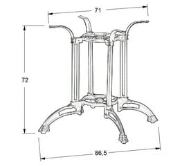 Lauaalus - malm SH-5033-2/B цена и информация | Другие принадлежности для мебели | kaup24.ee