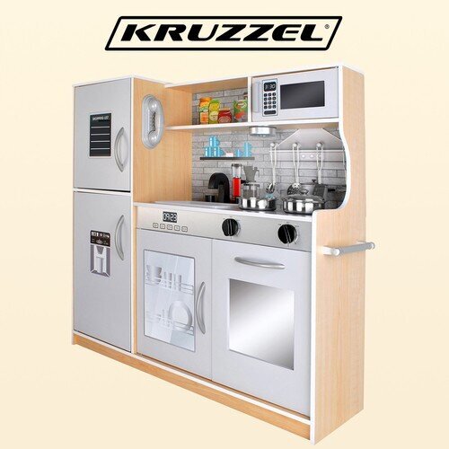 Laste puidust köök Kruzzel valgustusega 3 m+ hind ja info | Tüdrukute mänguasjad | kaup24.ee