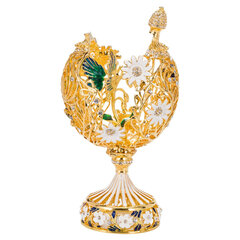 Fabergé stiilis nikerdatud muna lillede ja liblikatega цена и информация | Другие оригинальные подарки | kaup24.ee