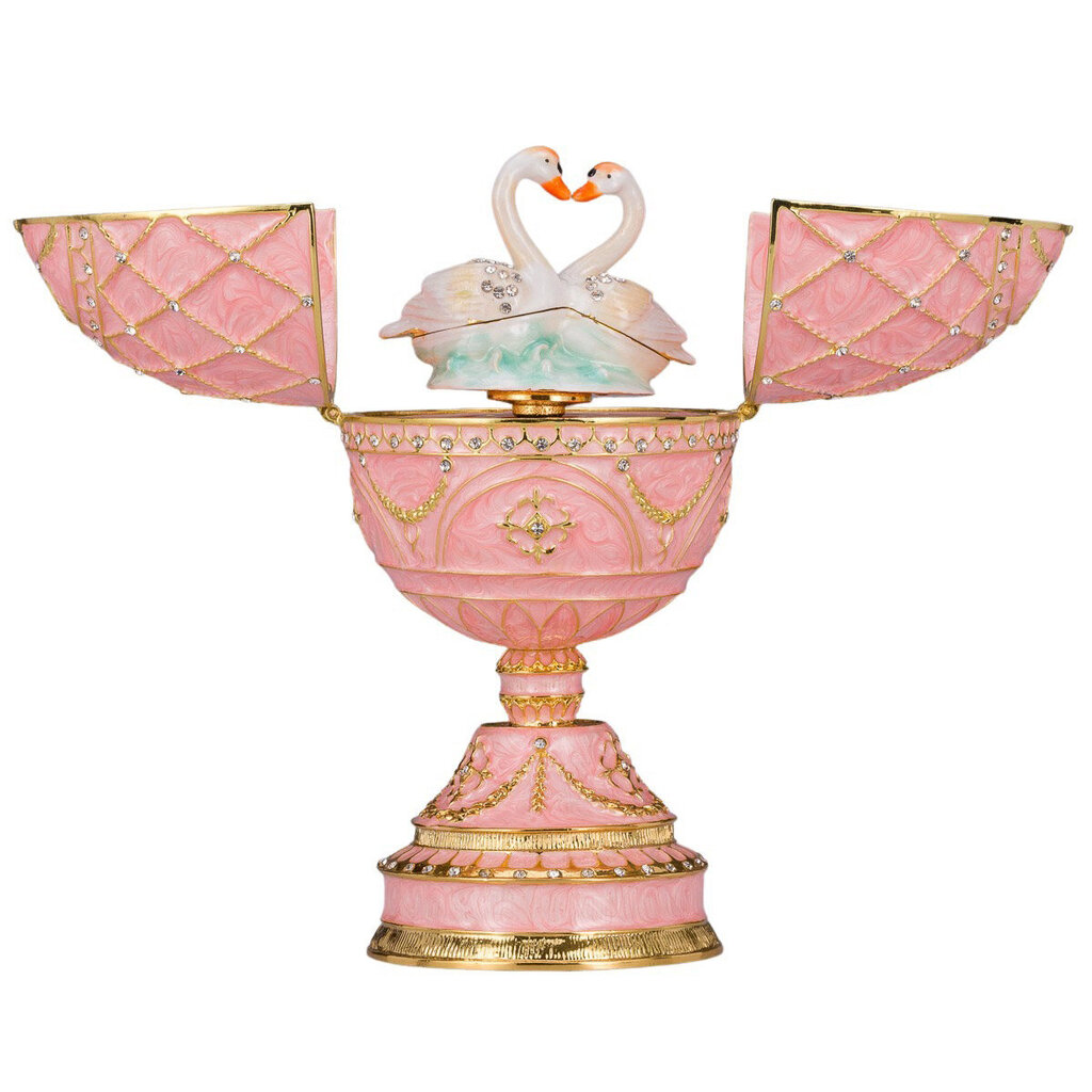 Fabergé stiilis muusikaline muna, ehtekarp kahe luigega цена и информация | Muud kingitused | kaup24.ee