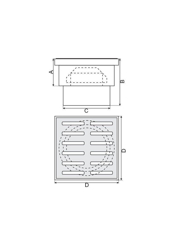 Trapp Ø 50, plastikrest 10 x 10 cm, hall hind ja info | Duširennid | kaup24.ee