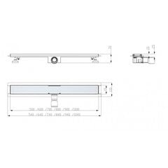 Duširenn Sleek 500 mm, klaasrest, valge цена и информация | Душевые сливы | kaup24.ee