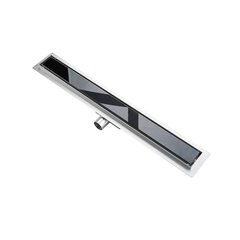 Желоб Sleek 500 мм, стеклянная решетка, черный цена и информация | Душевые сливы | kaup24.ee