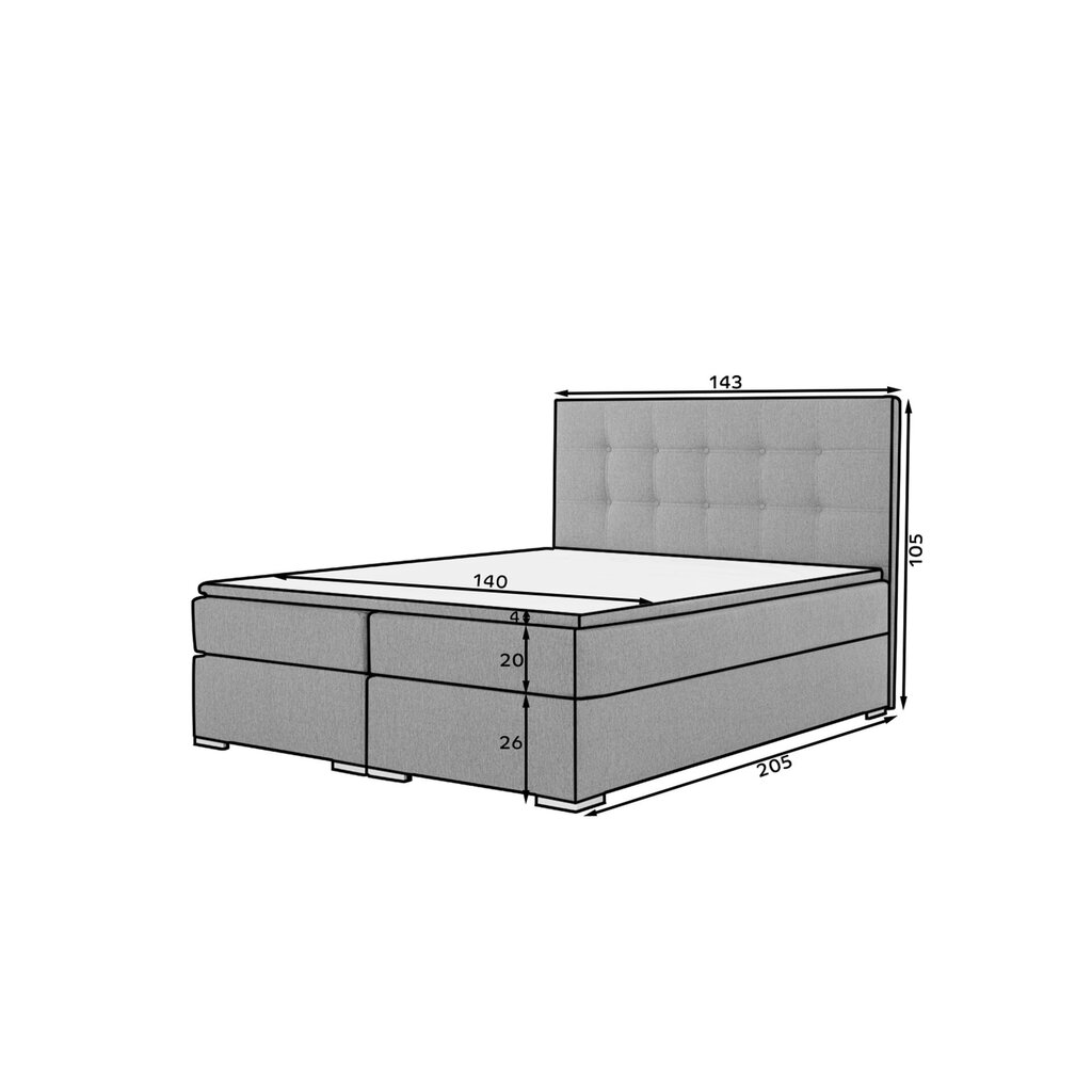 Voodi Inez koos madratsiga, 140x200 cm, pruun цена и информация | Voodid | kaup24.ee