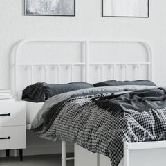 vidaXL metallist voodipeats, valge, 150 cm цена и информация | Кровати | kaup24.ee