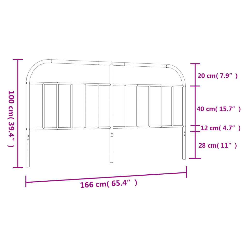 vidaXL metallist voodipeats, must, 160 cm цена и информация | Voodid | kaup24.ee