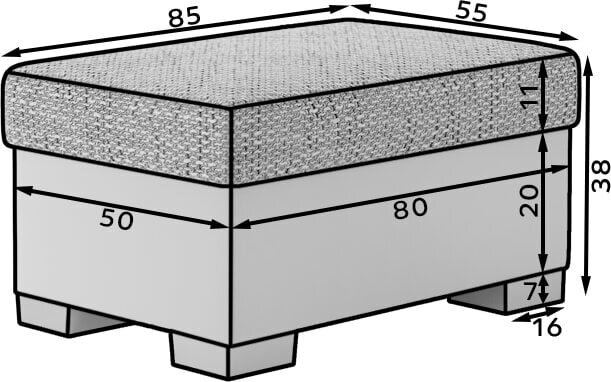 Tumba R4, valge/hall hind ja info | Kott-toolid, tumbad, järid | kaup24.ee