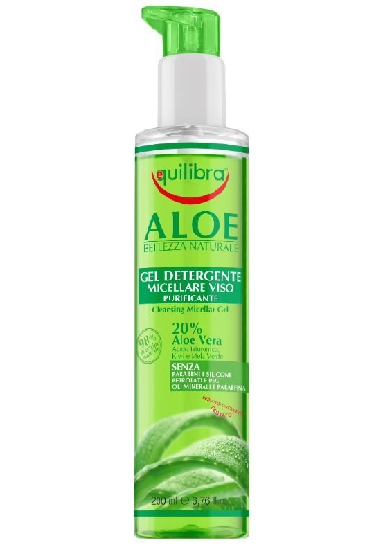 Mitsellaargeel aaloeekstraktiga Equilibra Aloe Cleansing Micellar Gel 200 ml hind ja info | Näopuhastusvahendid | kaup24.ee