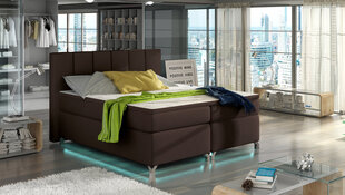 Кровать  Basilio LED, 140х200 см, коричневая цена и информация | Кровати | kaup24.ee