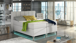Кровать  Basilio LED, 160х200 см, белая цена и информация | Кровати | kaup24.ee