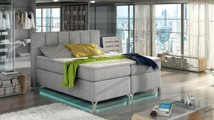 Кровать  Basilio LED, 140х200 см, серая цена и информация | Кровати | kaup24.ee