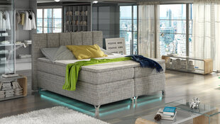 Кровать  Basilio LED, 140х200 см, серая цена и информация | Кровати | kaup24.ee