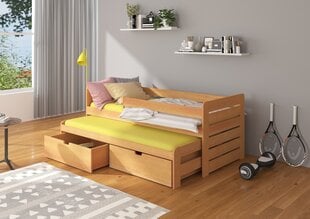 Lastevoodi ADRK Furniture Tomi küljekaitsega, 90x200 cm, pruun цена и информация | Детские кровати | kaup24.ee