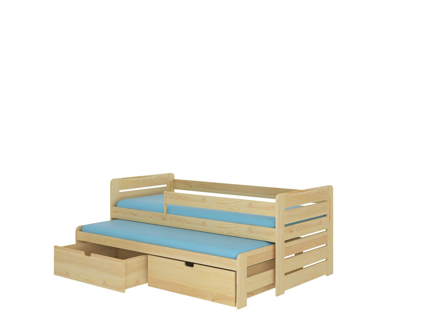 Lastevoodi ADRK Furniture Tomi küljekaitsega, 90x200 cm, pruun hind ja info | Lastevoodid | kaup24.ee