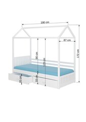 Кровать ADRK Furniture Rose 80x190 см, белая цена и информация | Детские кровати | kaup24.ee
