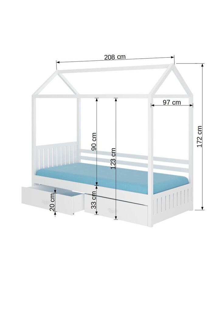 Voodi Adrk Furniture Rose, 90x200 cm, pruun hind ja info | Lastevoodid | kaup24.ee