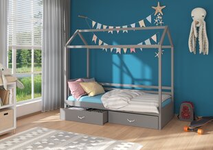 Кровать ADRK Furniture Rose 90x200 см, серая цена и информация | Детские кровати | kaup24.ee