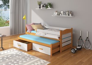 Lastevoodi Adrk Furniture Tiarro koos küljekaitsega, 90x200 cm, hall/pruun цена и информация | Детские кровати | kaup24.ee