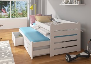 Lastevoodi Adrk Furniture Tiarro koos küljekaitsega, 90x200 cm, valge/roosa hind ja info | Lastevoodid | kaup24.ee