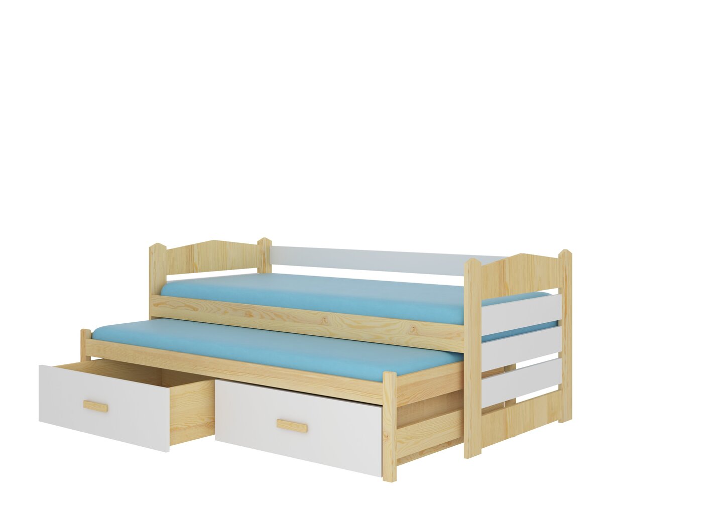 Lastevoodi Adrk Furniture Tiarro, 90x200 cm, valge/pruun hind ja info | Lastevoodid | kaup24.ee